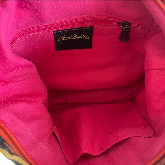 Laurel Burch Painted Cat Fabric Crossbody Purse Art To Wear Unique Small Pink - Picture 7 of 7